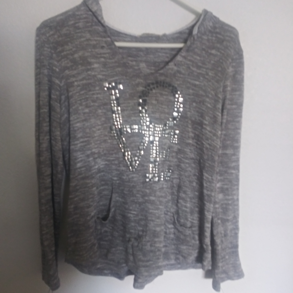 Love long sleeve hoodie with pockets